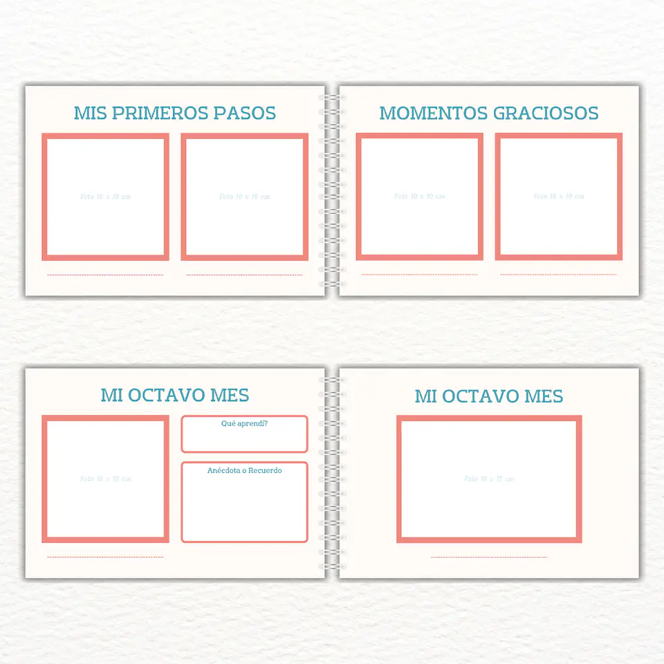 Libro Recuerdos Mi Primer Año Personalizado Beige 27x19cm 3