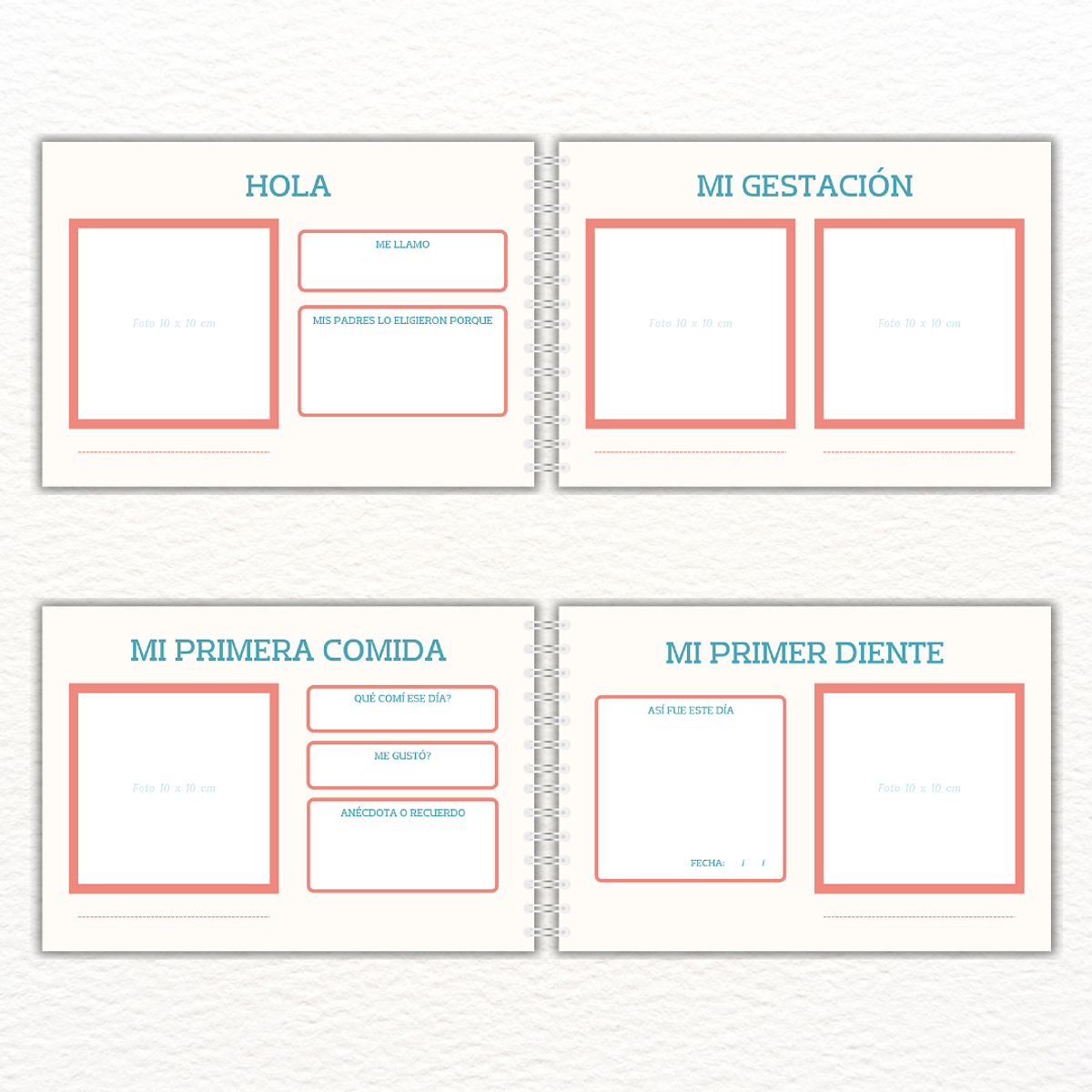 Libro Recuerdos Mi Primer Año Personalizado Beige 27x19cm 2