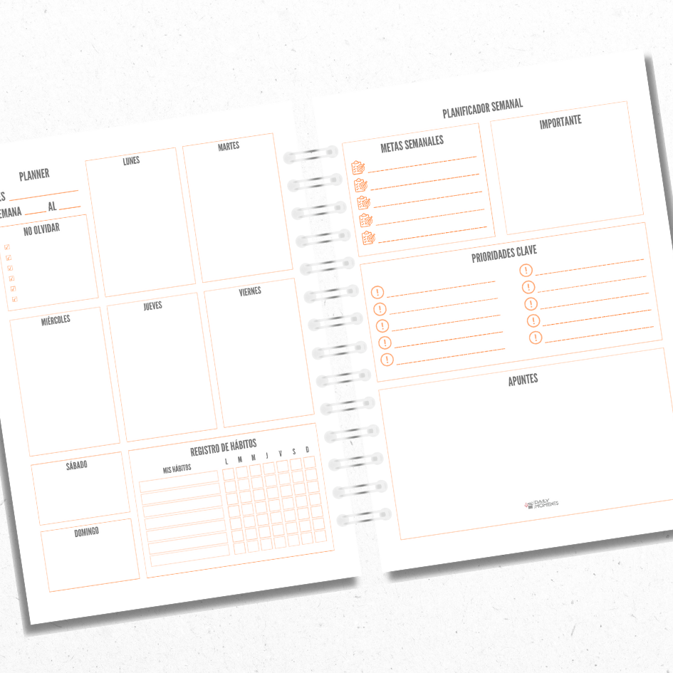 Planner Semanal Naranjo 2