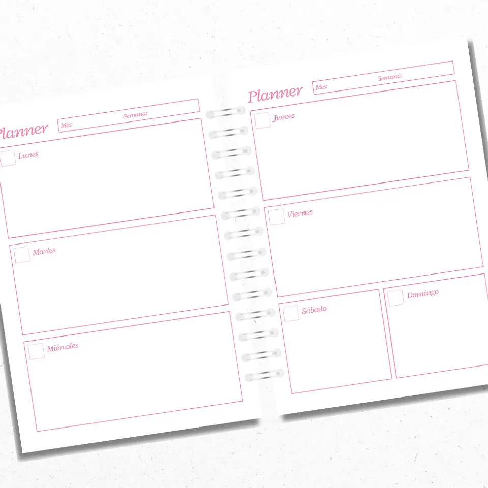 Planner Semanal Rosado 3