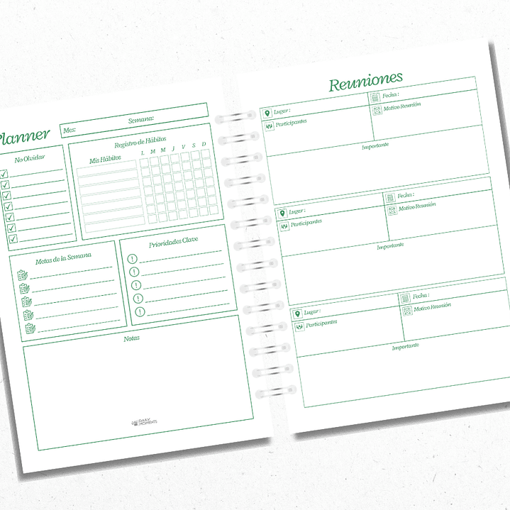 Planner Semanal Verde 2