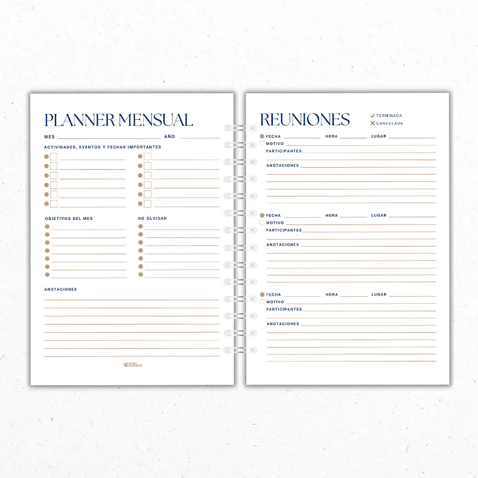 Planner Mensual Abogados Azul 2