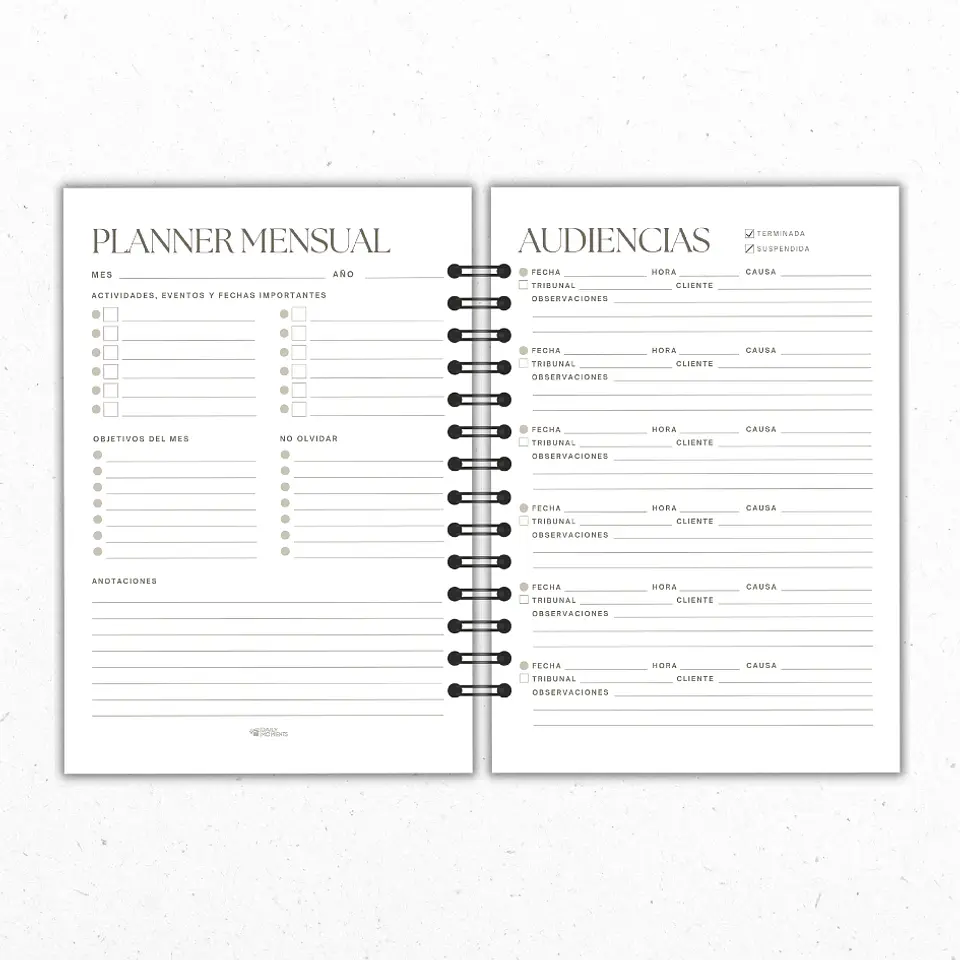 Planner Mensual Abogados Negro 2