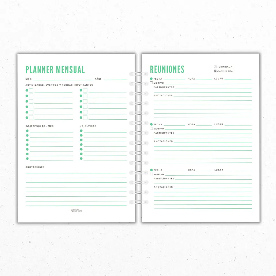 Planner Mensual Abogadas Verde 2