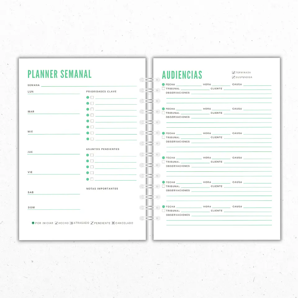 Planner Mensual Abogadas Verde 3