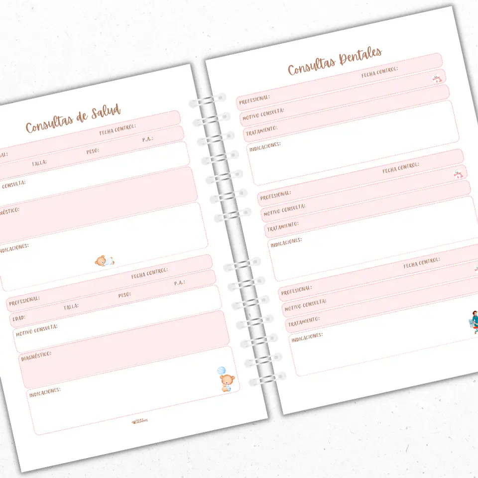 Cuaderno Pediátrico Osita Personalizado 4