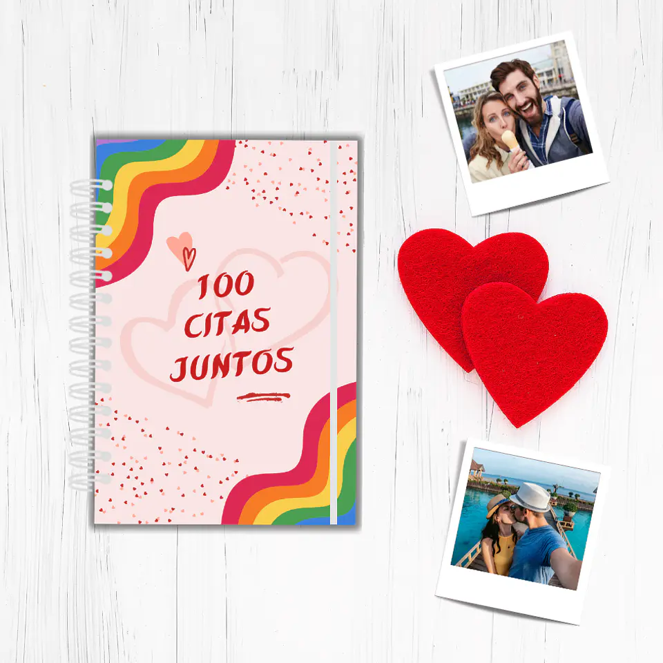 Álbum 100 Citas Juntos Arcoiris Rosado 3