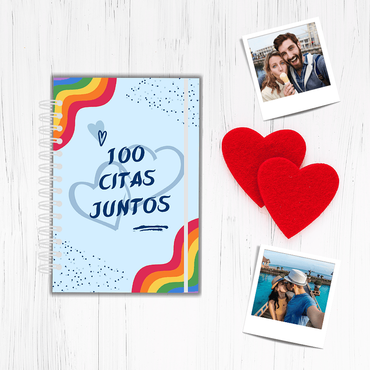 Álbum 100 Citas Juntos Arcoiris Celeste 3