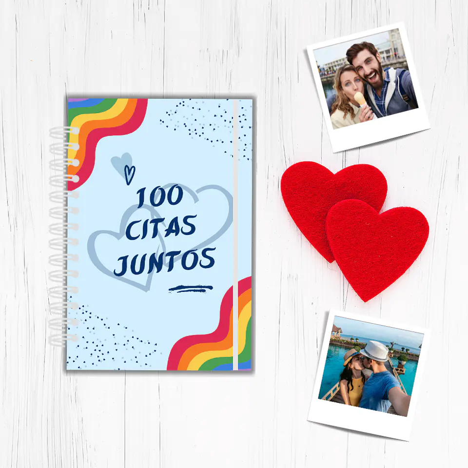 Álbum 100 Citas Juntos Arcoiris Celeste 3