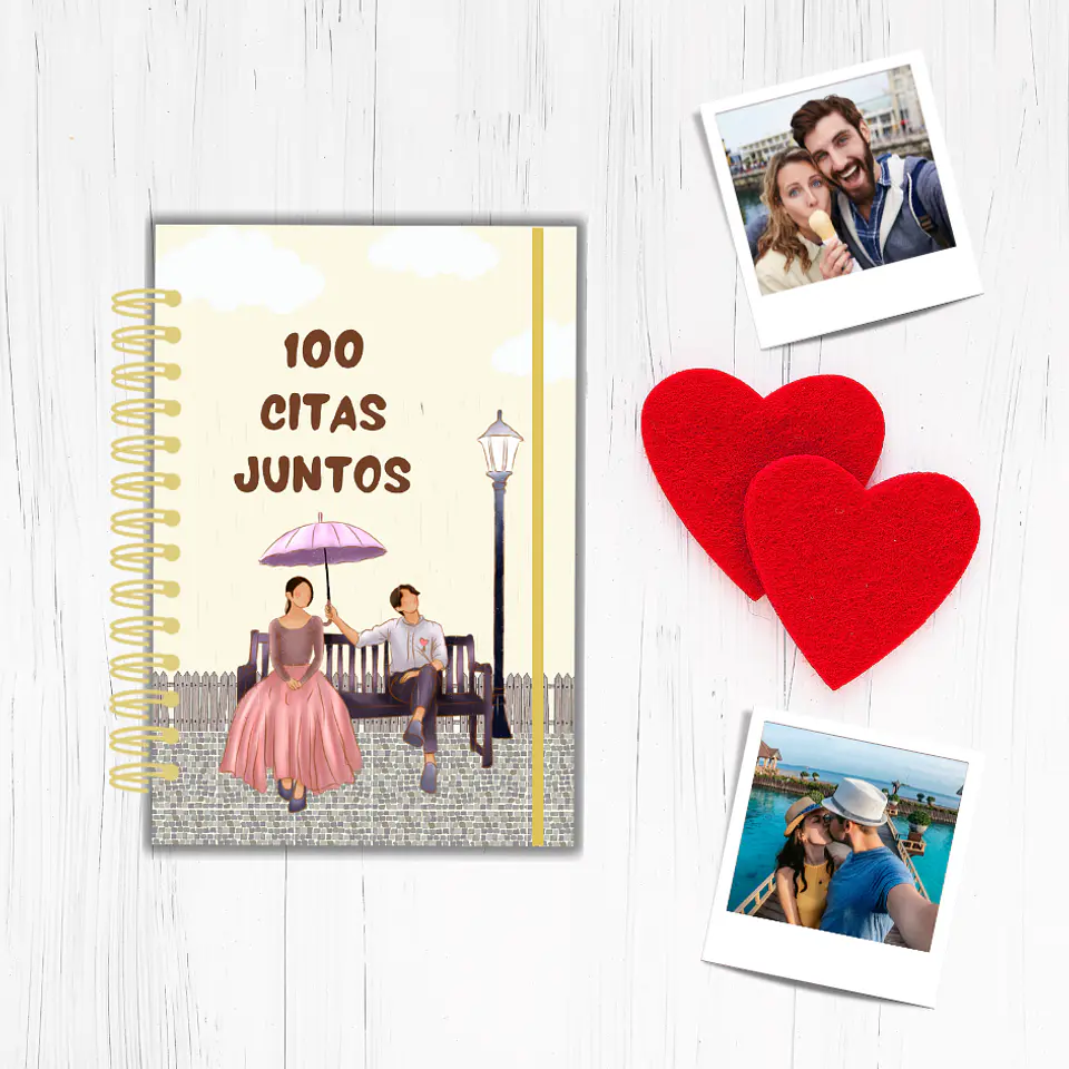 Álbum 100 Citas Juntos Ilustración Beige 3