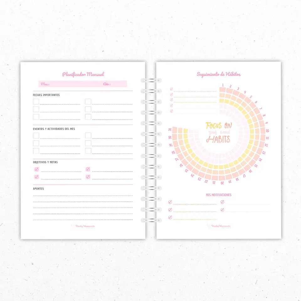 Planner Mensual Enfermería Rosado 2