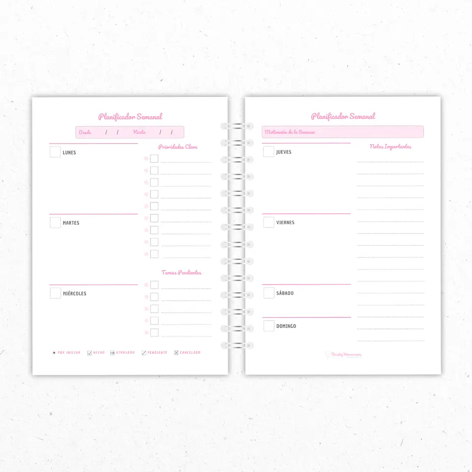 Planner Mensual Enfermería Rosado 4