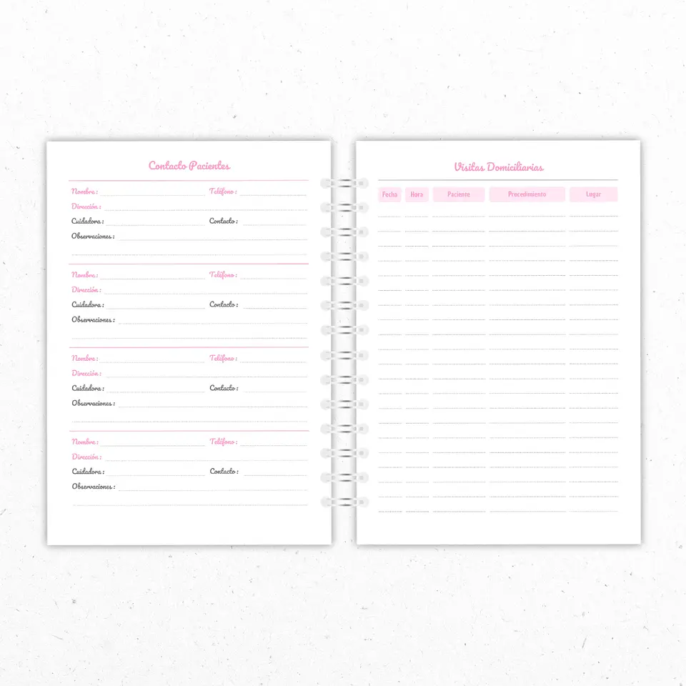 Planner Mensual Enfermería Rosado 5