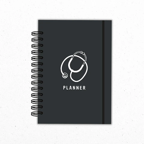 Planner Mensual Enfermería Negro 