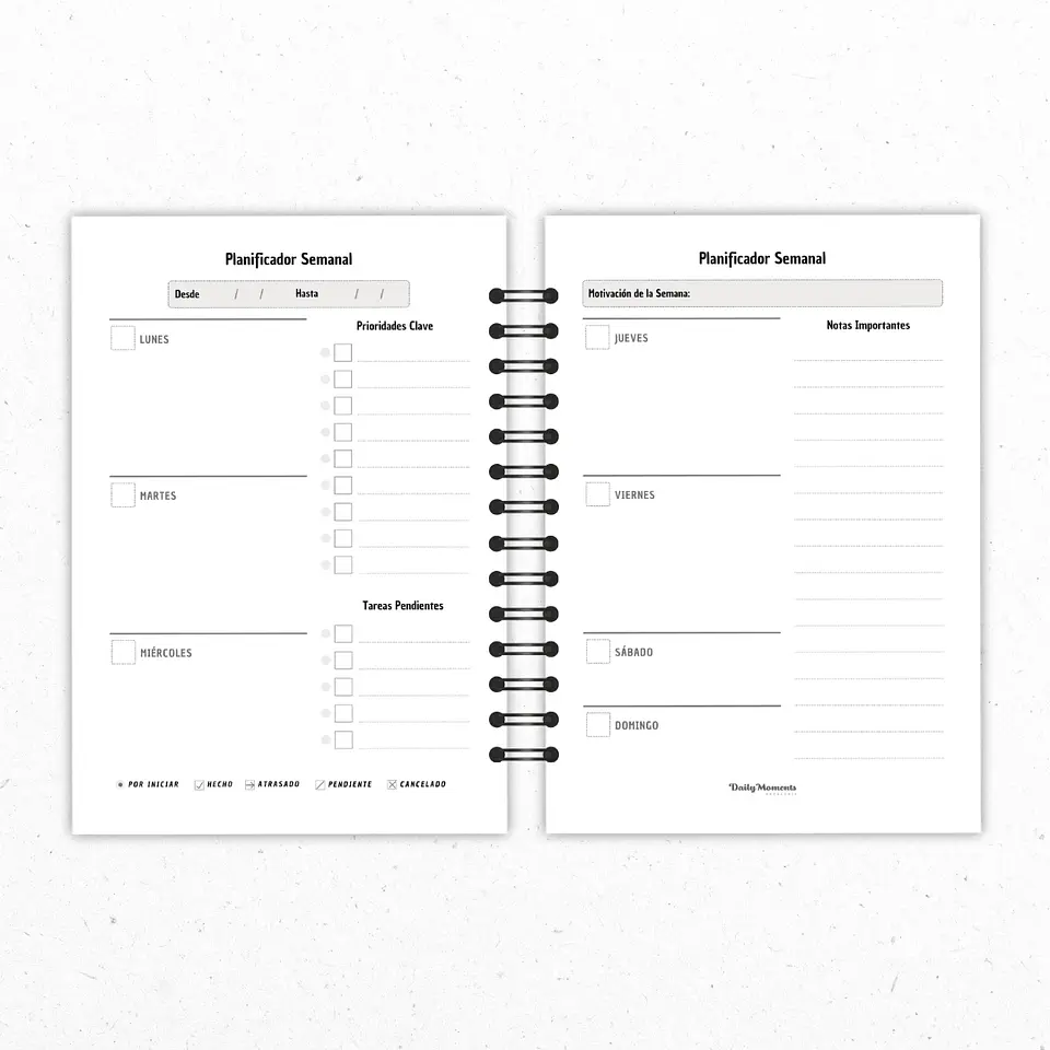 Planner Mensual Enfermería Negro  4