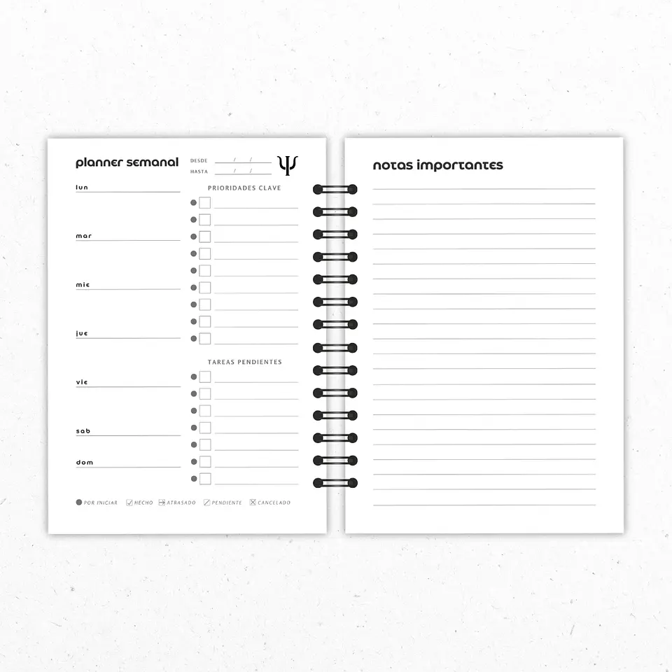 Planner Mensual Psicologos Negro 5