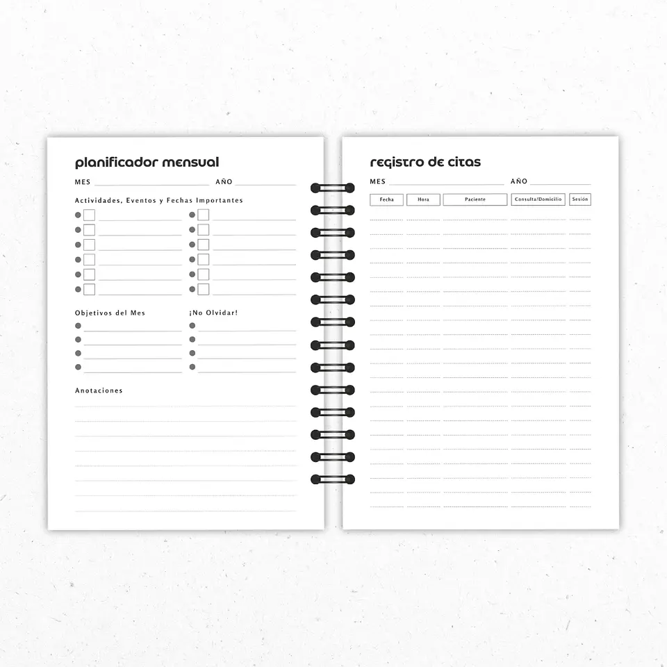 Planner Mensual Psicologos Negro 4