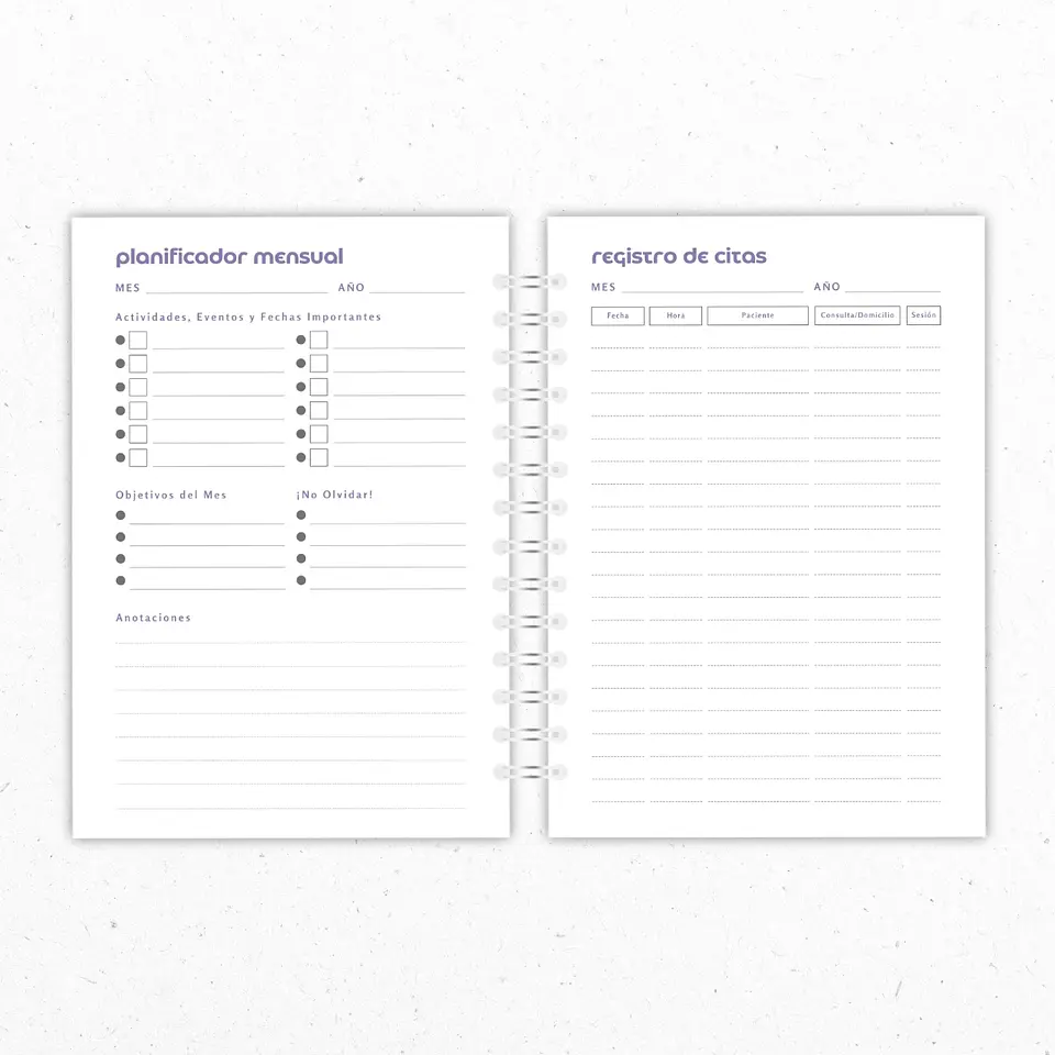 Planner Mensual Psicologas Morado 3