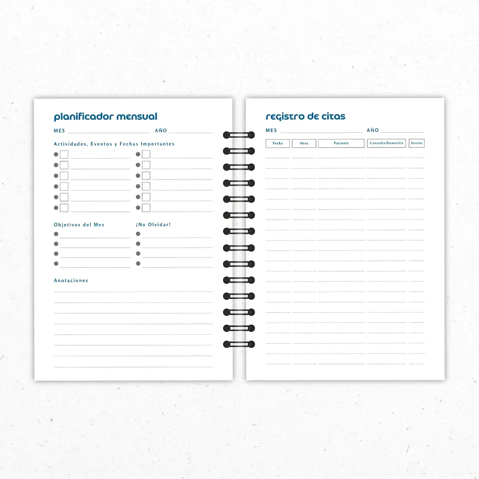 Planner Mensual Kinesiólogos Azul 4