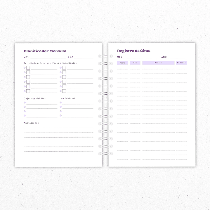 Planner Mensual Nutricionistas Morado 3