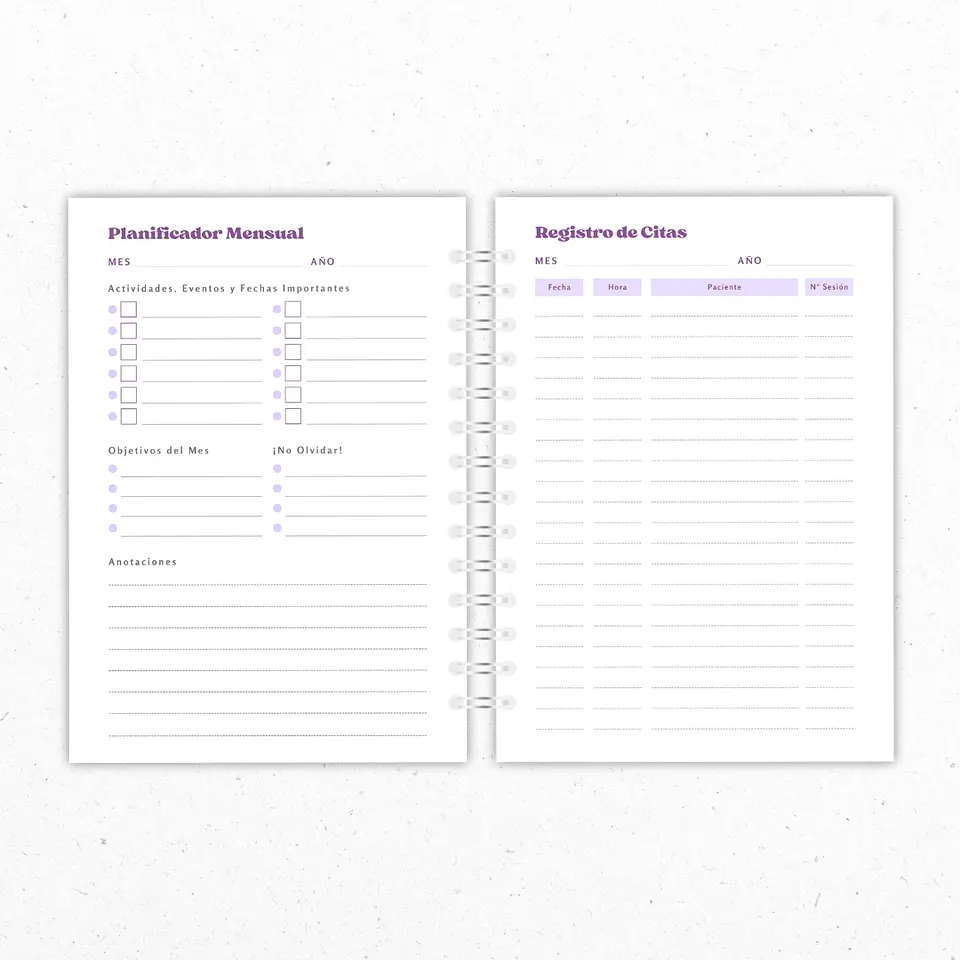 Planner Mensual Nutricionistas Morado 3