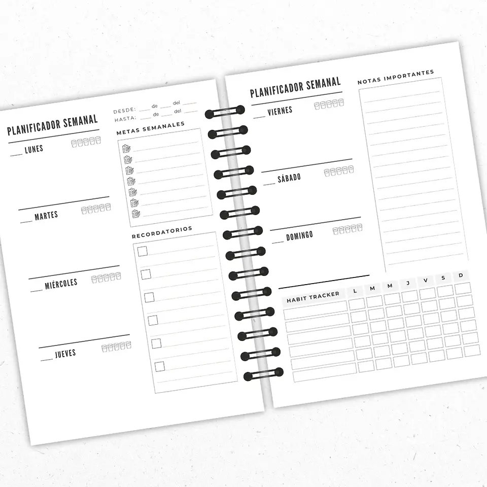 Planner Semanal Negro 3