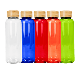 Botella PET tapa bamboo  550cc