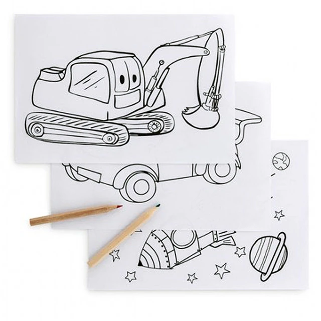 Set Lápices de colores con láminas para colorear