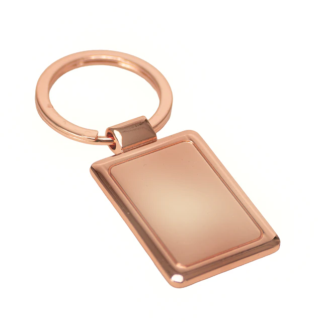 Llavero rectangular encobrizado