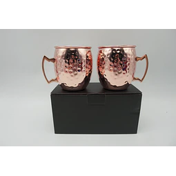 Set de 2 Mugs Encobrizados Martillados 