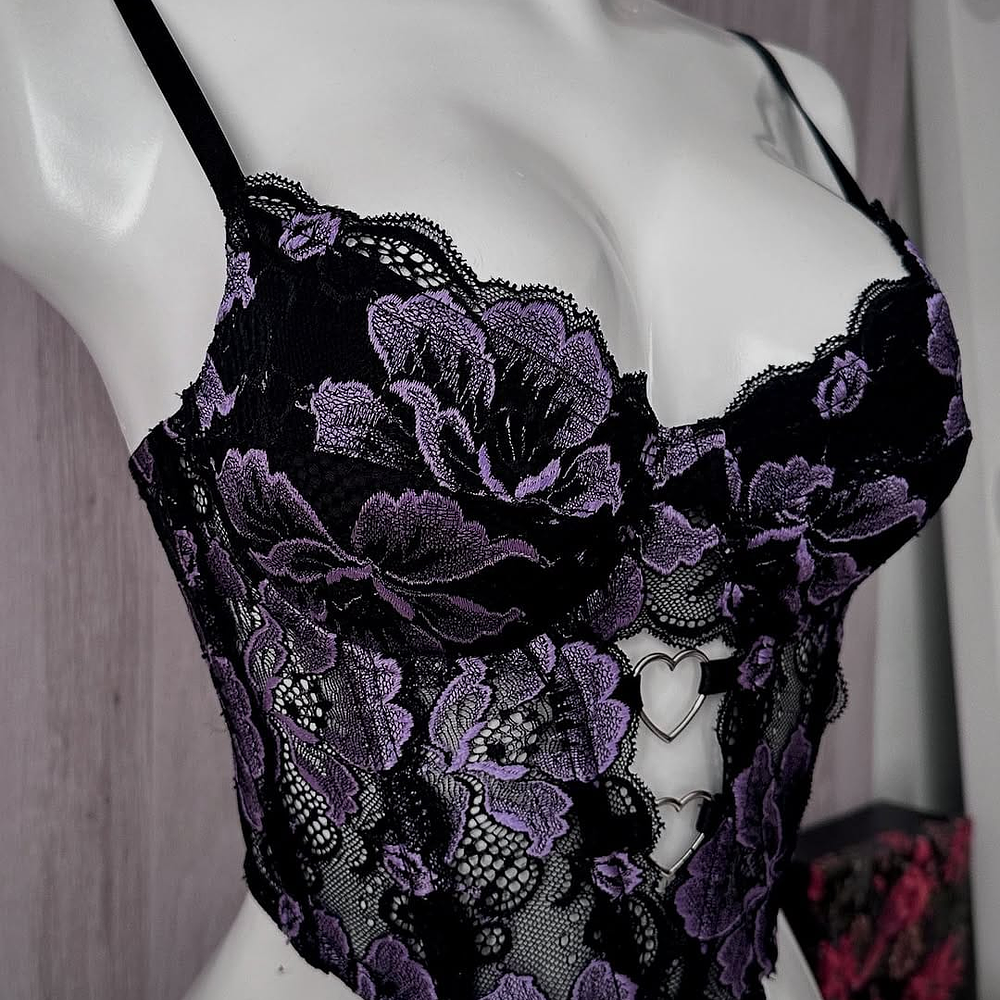 HEART LACE LILA BUSTIER