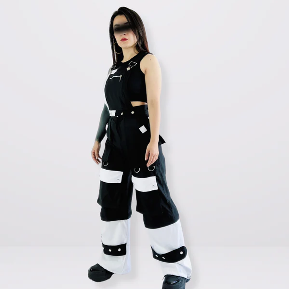 OVEROL CONVERTIBLE 3 EN 1 - BLANCO Y NEGRO