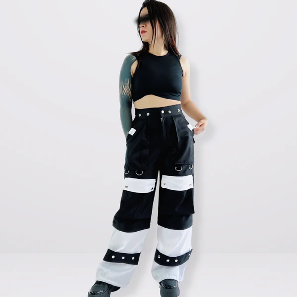 OVEROL CONVERTIBLE 3 EN 1 - BLANCO Y NEGRO