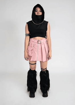 FALDA DRILL STRETCH - ROSA