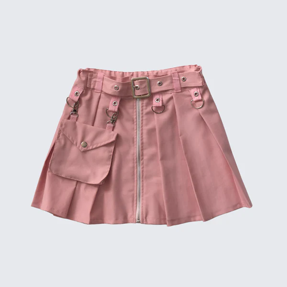 FALDA DRILL STRETCH - ROSA