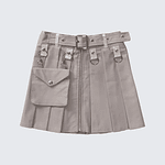 FALDA DRILL STRETCH - BEIGE