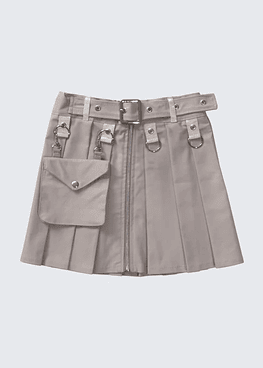 FALDA DRILL STRETCH - BEIGE