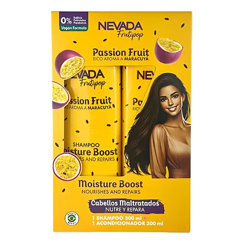 Shampoo 300ml + Acondicionador 300ml Cabello Dañado Maracuyá Frutipop - Nevada