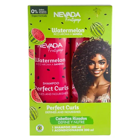 Shampoo 300ml + Acondicionador 300ml Cabello Rizado Sandía Frutipop - Nevada