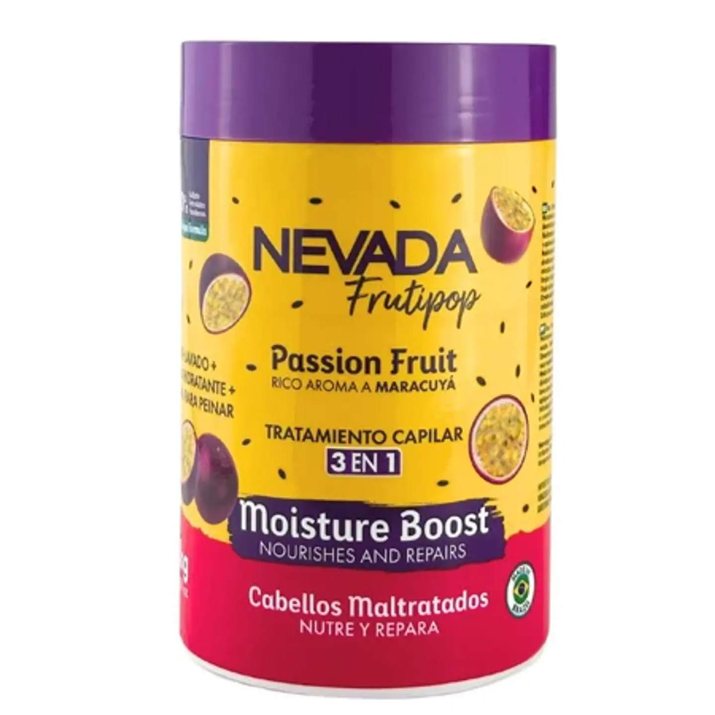 Mascarilla 3 En 1 Cabello Dañado Maracuyá Frutipop 1Kg - Nevada 1