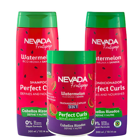 Set Cabello Rizado Sandía Frutipop Rutina Capilar (3 Productos) - Nevada