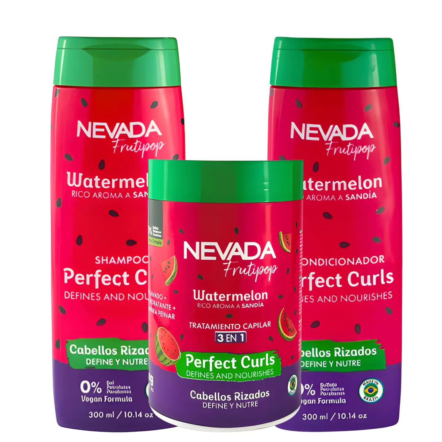 Set Cabello Rizado Sandía Frutipop Rutina Capilar (3 Productos) - Nevada 1