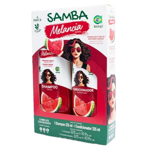 Shampoo 325ml + Acondicionador 325ml Melancia Cabello Rizado - Samba Brasil