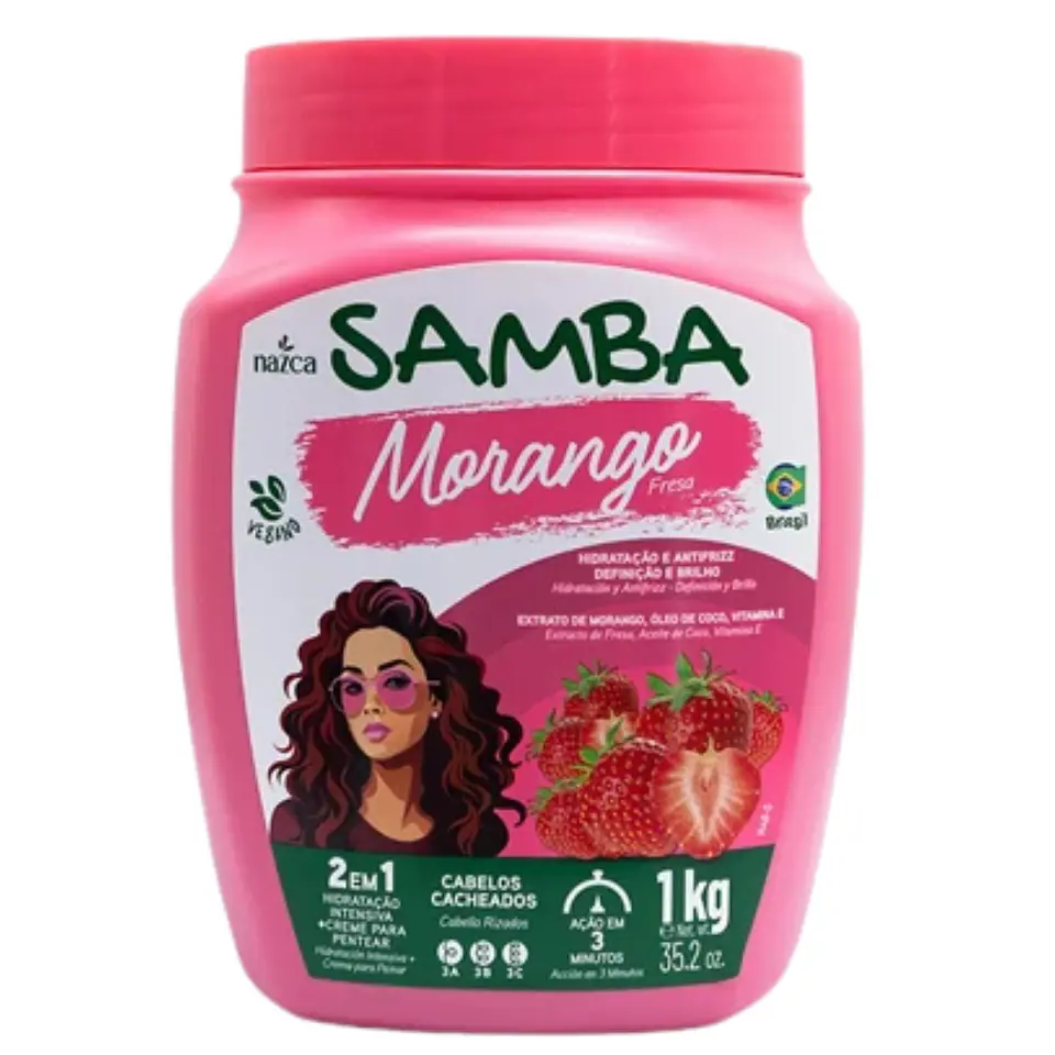 Tratamiento Capilar 2 En 1 Morango 1kg - Samba Brasil 1