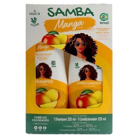 Shampoo 325ml + Acondicionador 325ml Manga Cabello Rizado - Samba Brasil