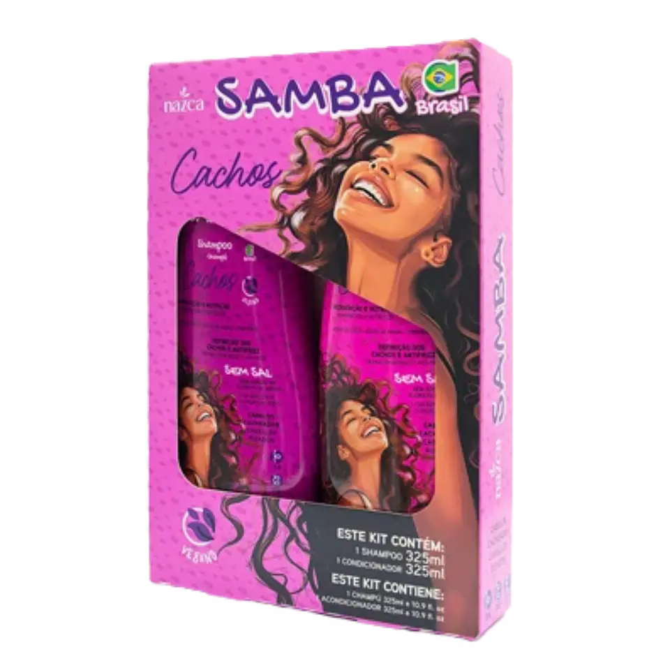 Shampoo 325ml + Acondicionador 325ml Cachos - Samba Brasil 1