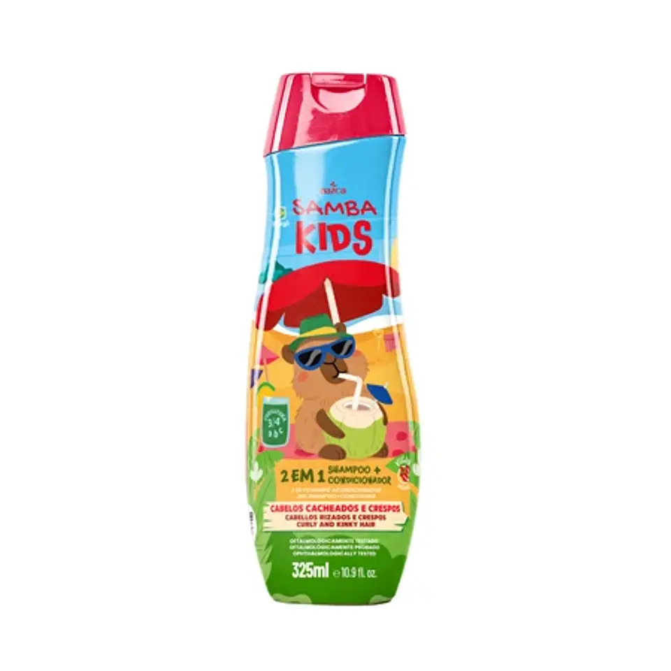 2en1 Shampoo y Acondicionador Cabello Rizado Y Crespo 325ml - Samba Brasil Kids 1