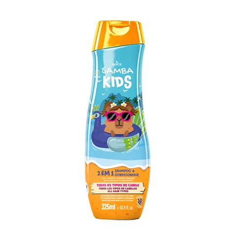 2en1 Shampoo y Acondicionador Todo Tipo De Cabello 325ml - Samba Brasil Kids