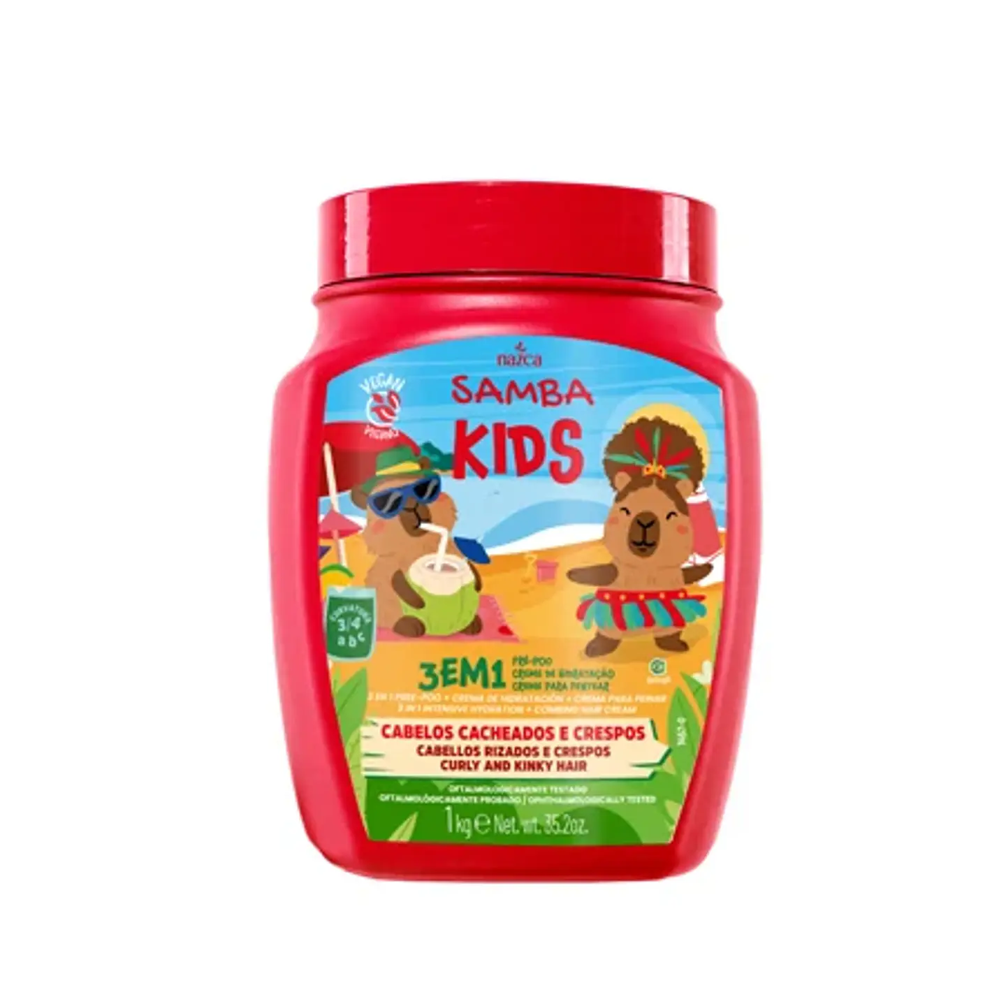 Mascarilla 3 En 1 Cabello Rizado Y Crespo 1kg - Samba Brasil Kids 1