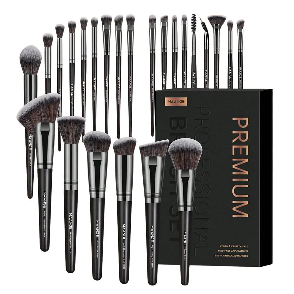 Set de 25 Brochas de Maquillaje Negras - Maange 2
